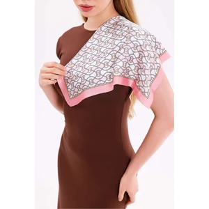 Pembe Zincir Model Fular Estascarf 48 x 48 cm