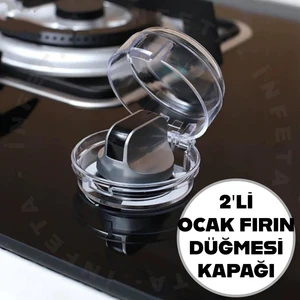 2 Adet Ocak Fırın Düğmesi Çocuk Güvenlik Kapağı Çocuk Bebek Ocak Teması Koruyucu Kilit