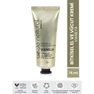 Bade Natural Vanilya Bitkisel El ve Vücut Kremi %100 Doğal ve Vegan 75ML
