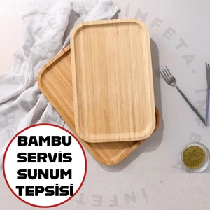 Bambu Dikdörtgen Sunum ve Servis Tepsisi & Tabağı- Yağdanlık Altlığı 1 Adet