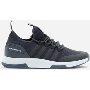 Tonny Black Unisex Koyu Gri Rahat Kalıp Şeritli Bağcıklı Spor Ayakkabı