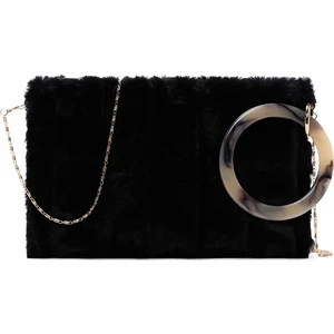 Kadın Siyah Zincir Askılı Peluş Portföy Çanta 25WBD2208PH