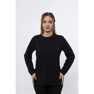 Kadın Uzun Kollu Düz Siyah Renk Tshırt