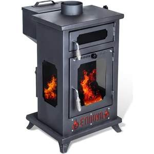 Eti-K8  Küçük Üç Tarafı Camlı Fırınlı Odun ve Pelet Yakan  Şömine Tipi Soba