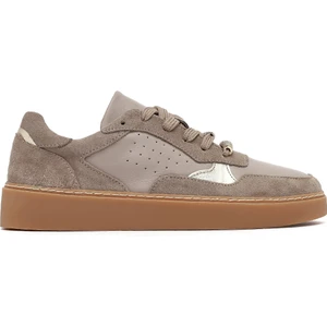 Kadın Vizon Bağcıklı Deri Sneaker 25AFD420214