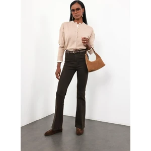 Kahverengi Full Likra Toparlayan Flare Jean 7578