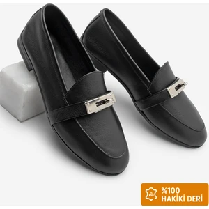 Kadın Loafer Hakiki Deri Tokalı Makosen Günlük Ayakkabı Nador