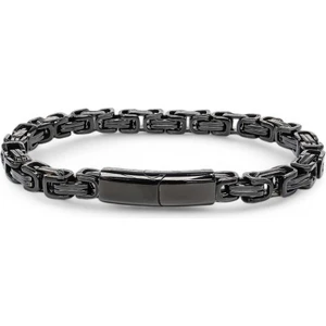 Mestore Kilit Mekanizmalı Siyah Kral Zincir Bileklik 6mm 3168CZB1D93