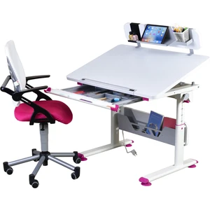 Mini  Advanced Çalışma Masası ve Sandalye Takımı, Yükseklik Ayarlı Çalışma Masası, Kız-Erkek Çocuk Ekru Ders Çalışma Masası