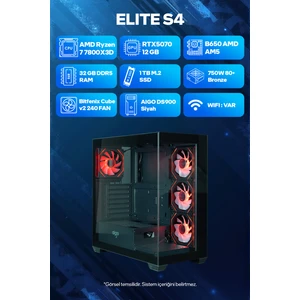 Game Garaj Elite S4 Amd Ryzen 7 7800X3D 32GB Ram 1tb SSD RTX5070 240MM Sıvı Soğutma Freedos Oyuncu Tavsiye Sistem