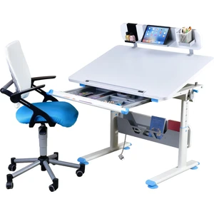 Mini  Advanced Çalışma Masası ve Sandalye Takımı, Yükseklik Ayarlı Çalışma Masası, Kız-Erkek Çocuk Ekru Ders Çalışma Masası
