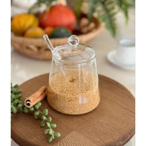 Cam Kaşıklı Kapaklı Şekerlik 450ML