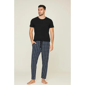 Erkek Desenli Cepli % 100 Pamuk Tek Alt Lacivert