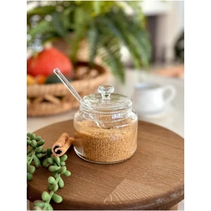 Cam Kaşıklı Kapaklı Şekerlik