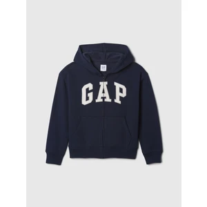 Erkek Çocuk Lacivert Relaxed Gap Logo Fermuarlı Sweatshirt