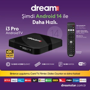i3 Pro Android TV Box | Android 14 | Ses Komut Desteği | 6K Ultra HD