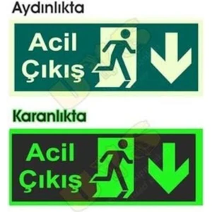 Acil Çıkış Levhası Kapı Üstü Levhası - Fotolümenli