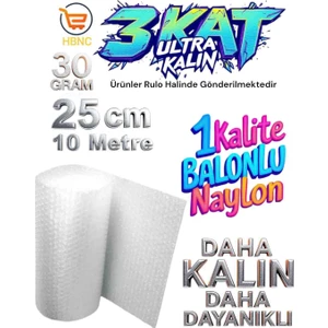 30 Gram 25 cm x 10 Metre Yüksek Kalite Kalın Balonlu Naylon Patpat