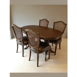 Elegansia Oval Ahşap Masa Takımı