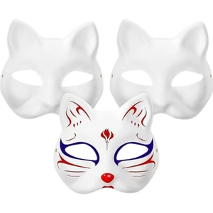 Boyanabilir Karton Kedi  Maske 
