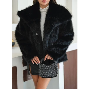 Yeni Sezon Şal Yaka Ithal Premium Suni Kürk Kaban