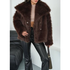 Yeni Sezon Şal Yaka Ithal Premium Suni Kürk Kaban