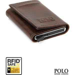 Orijinal Otomatik Mekanizmalı Kutulu Rfid Korumalı Hırsızlık Engelleyici Para & Kartlıklı Cüzdan