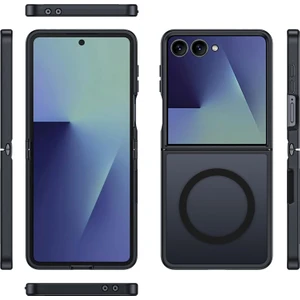 Samsung Galaxy Z Flip 7 ile Uyumlu Magsafe Kablosuz Şarj Destekli Mat Transparan Silikon Kılıf