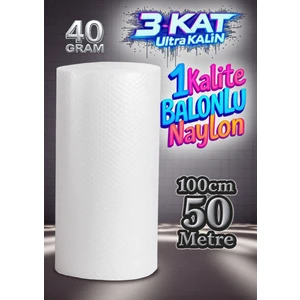 ( 40 gr ) 100 cm X 50 Metre Balonlu Naylon Patpat Eşya Koruma Naylonu Hava Kabarcıklı Naylon