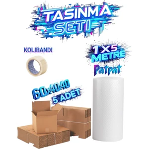 Taşınma Seti 5 Adet 60x40x40 Koli 1 Adet Koli Bandı 1 Adet 1X5 Metre Patpat