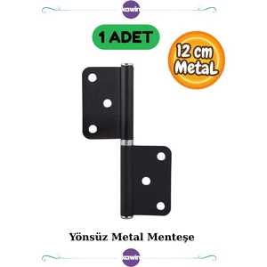12CM Siyah Çelik Kapı Menteşe Yönsüz 2mm Dayanıklı Panel Cerman Nikel