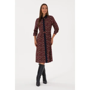 U.S. Polo Assn. Kadın Lacivert Kemerli Dokuma Elbise 50316431-VR033