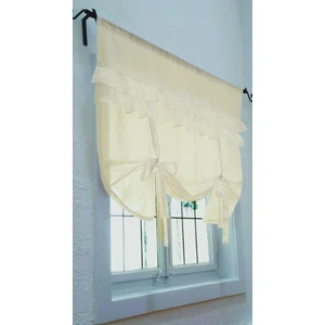 Fırfırlı Keten Bej Tül Perde