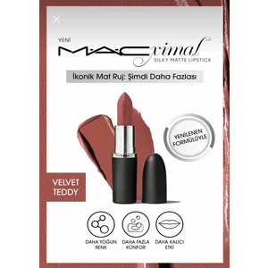 Mac M*a*cxımal Silky Matte Lipstick Nemlendirme Etkili Yoğun Renk Sağlayan Ruj Velvet Teddy