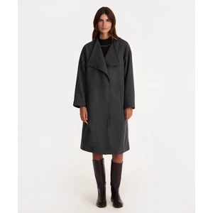 Geniş Şal Yaka Uzun Kol Palto