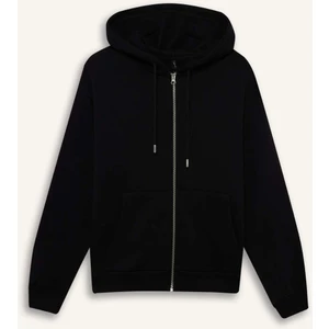 Relax Fit Kapüşonlu Basic Düz Kalın Fermuarlı SWEATSHIRT C1809AX25AU