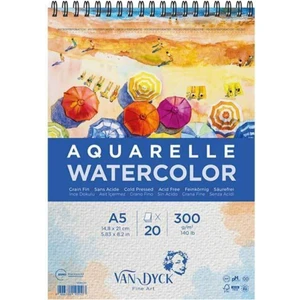 Van Dyck Aquarelle A5 Suluboya Resim Defteri 300 gr 20 Yaprak – Kalın ve Dayanıklı Akvarel Çizim Kağıdı
