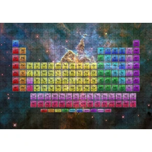 Periyodik Cetvel Galaksiler Arkaplan 500 Parça Puzzle Yapboz Mdf (Ahşap)