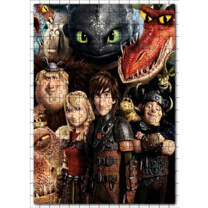 Ejderhanı Nasıl Eğitirsin Karakterleri 255 Parça Puzzle Yapboz Mdf (Ahşap)