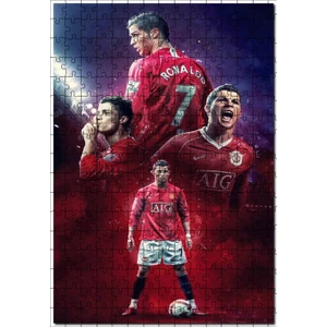 Cristiano Ronaldo 7 Kompozisyon 255 Parça Puzzle Yapboz Mdf (Ahşap)