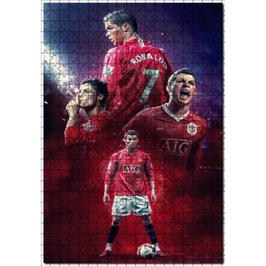 Cristiano Ronaldo 7 Kompozisyon 120 Parça Puzzle Yapboz Mdf (Ahşap)