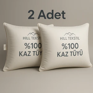 2 adet %100 Kaz Tüyü Yastık 20 Gıdık (ALÇAK YATIŞ) 50x70 Elizza - Biyeli