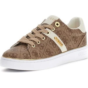 Kadın Britz Monogram Desenli Metalik Detaylı Sneaker - Bej