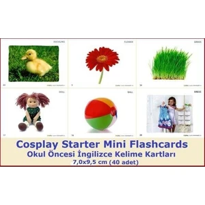 Cosplay Starter Mini Flashcards - Okul Öncesi İngilizce Mini Kelime Kartları (40 adet) (7,0x9,5 cm)