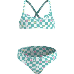 Olaian Çocuk Yuvarlak Yaka Bikini Takımı - Yeşil/Beyaz - Desenli - BONI