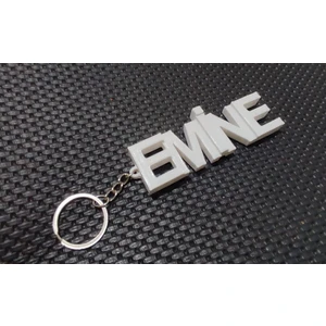 3 Boyutlu Hepsi Beyaz İsme Özel Anahtarlık - Beyaz İsimli Anahtarlık - Çanta İsimlik - 3 Boyutlu Anahtarlık - 3D İsim Anahtarlık