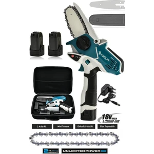 18V Çift Akülü Bıçkı Testere Dal Budama Makinesi Çantalı