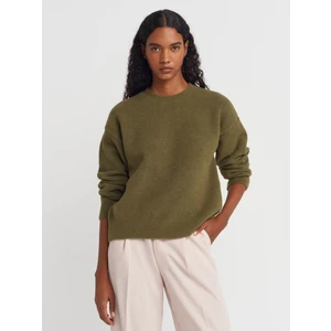 10640 Bisiklet Yaka Yumuşak Dokulu Triko Kazak-Haki