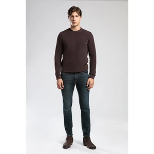 Newdwade Erkek O Yaka Sweatshirt Kahve