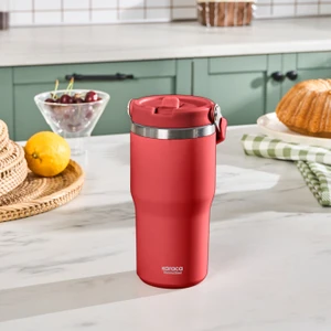 Star Ice Pipetli Çelik Sızdırmaz Termos 550 ml  Kırmızı